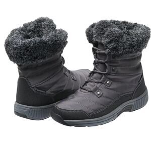 Orthofeet Womens Alps Snow Boots US 10 WIDE Grey Black Waterproof NWOB